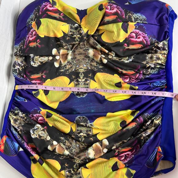 ModCloth Be Pacific One-Piece Strapless Swimsuit Plus Size 4X - Picture 9 of 11